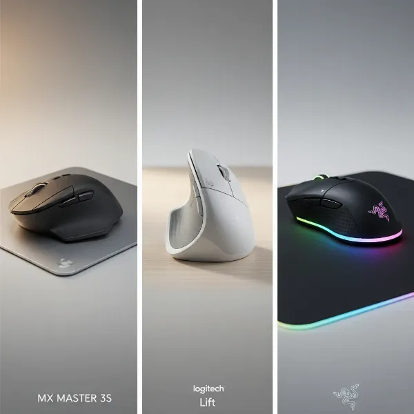 A visual collage of top computer mouse picks for various uses, showcasing design and features.